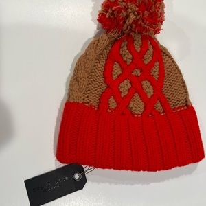 NWT rag & bone red Lorraine beanie knit 100% wool